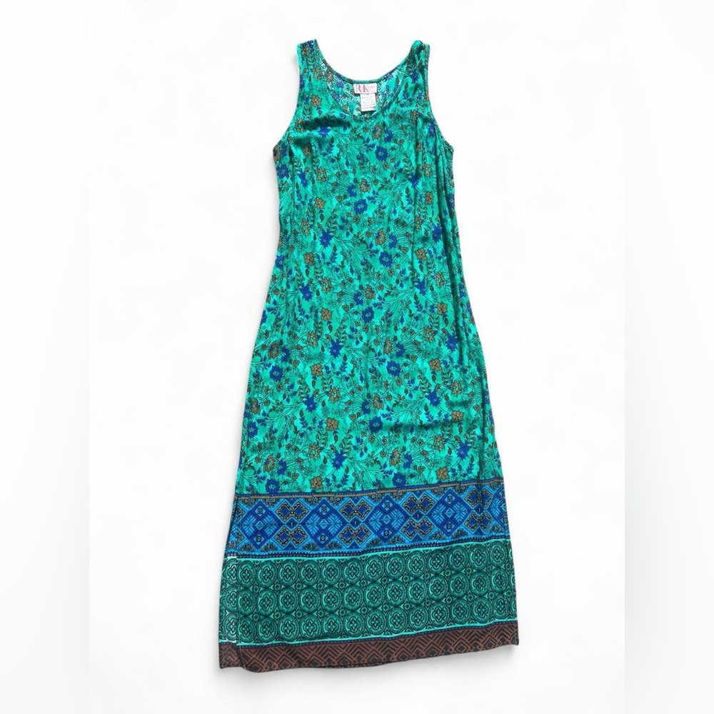 90s R&K Originals Floral Tapestry Midi Maxi Dress